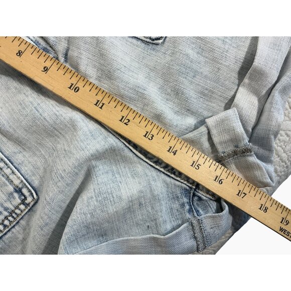 BLANK NYC High-Waist Light Blue Acid Wash Denim Paperbag Shorts Tie Belt Size 28 - Picture 12 of 14